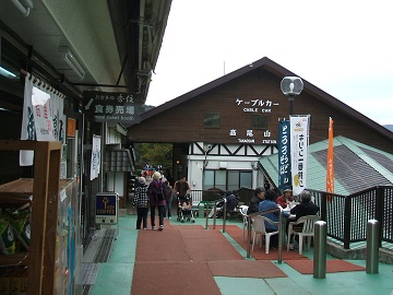 ケーブルカーの高尾山駅